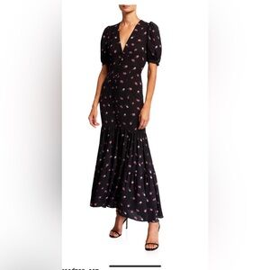 NWT Rotate Birger Christensen Rose Printed Long Dress $340
